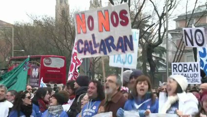Protesto contra cortes na saúde em Madri