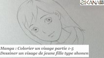 Manga : colorier un visage à l'aquarelle 1-5 - Dessiner un visage de jeune fille type shonen - HD
