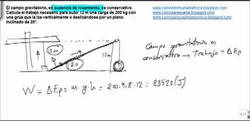 Fisica campo gravitatorio calcular trabajo para subir una carga