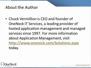 Application Management - Traditional vs. Hosted Application Outsourcing