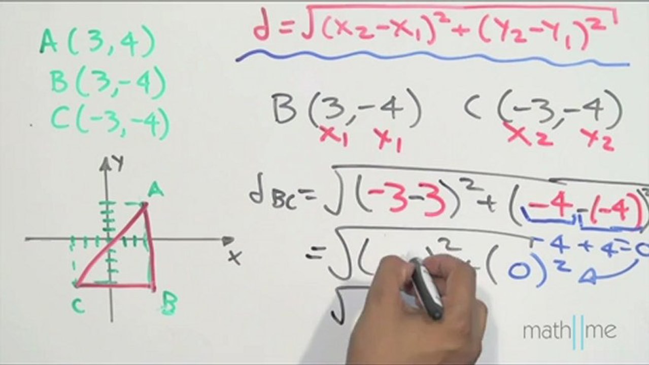 Comprobrar que es un triángulo rectángulo (distancia entre 2 puntos)