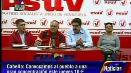 Cabello convoca manifestação na quinta-feira em apoio a Chávez