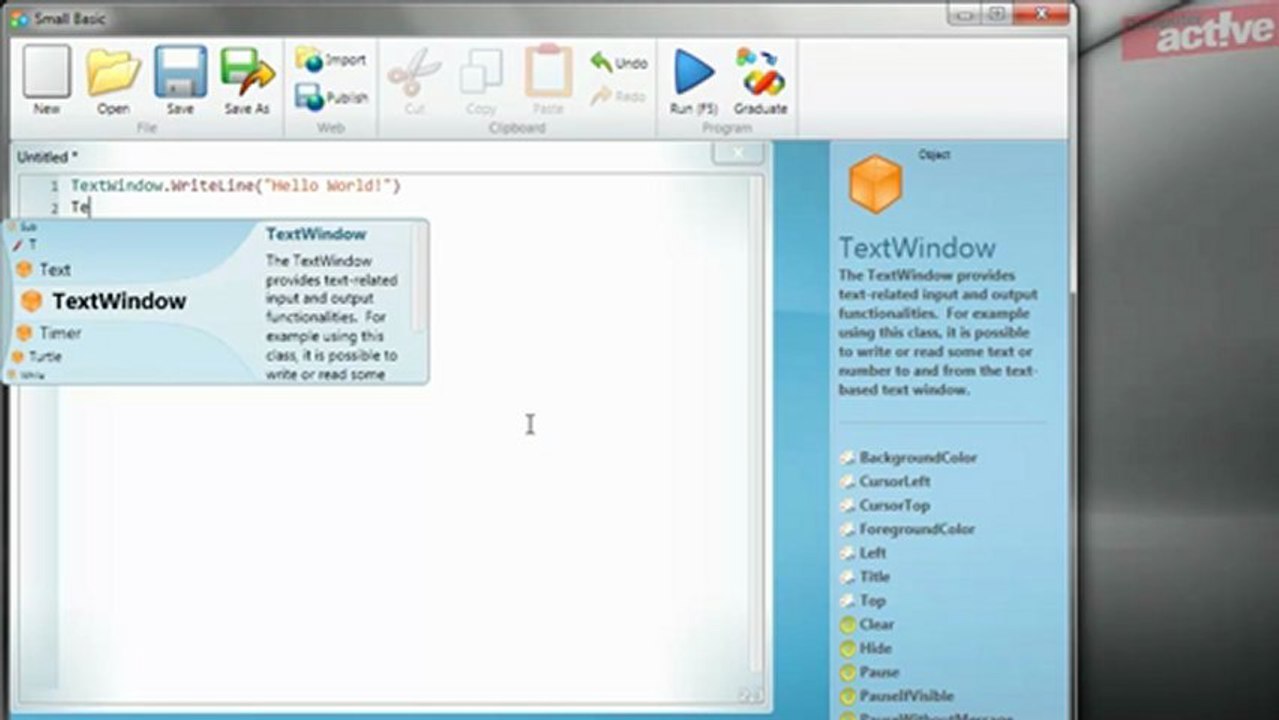 Small Basic Guide: 1 Introduction & first program