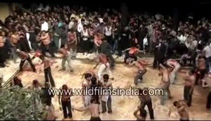 People hitting themselves on Muharram