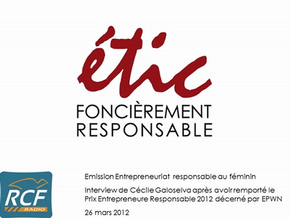 Interview de Cécile Galoselva - Entreprenariat responsable au féminin sur RCF