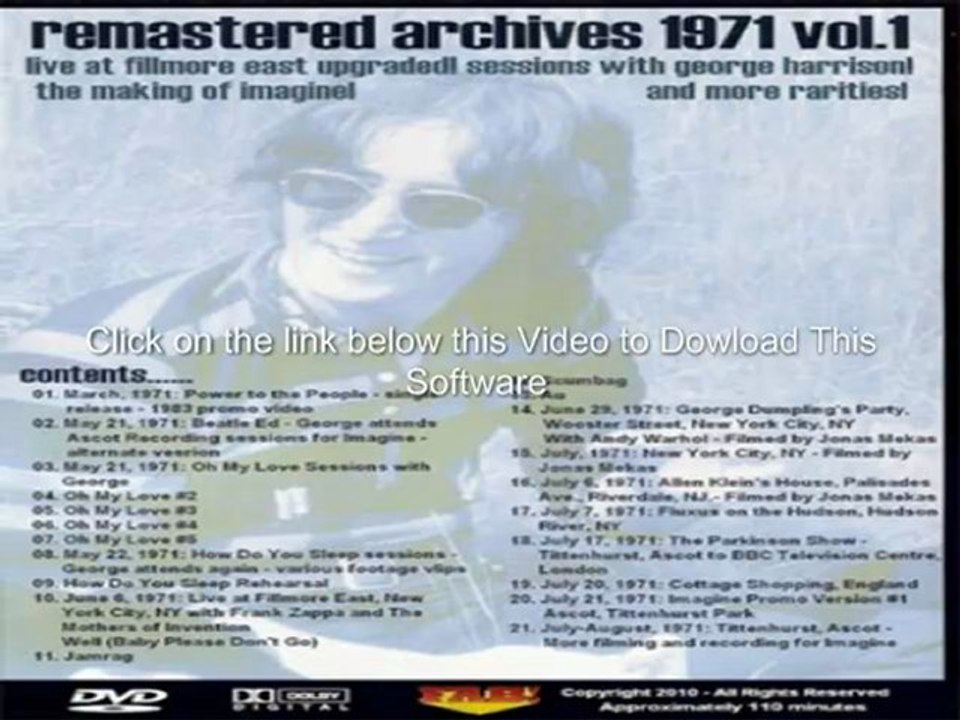 John Lennon Archives 1971 Vol.1 Remastered [FAB] (DVD)