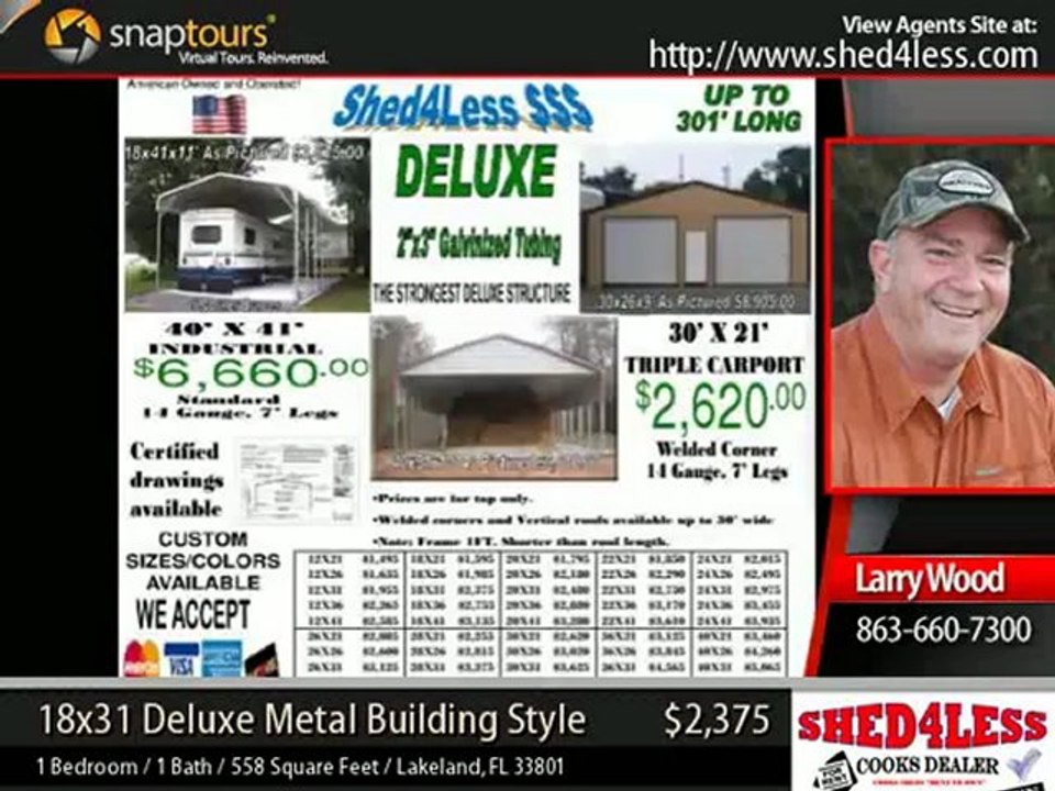 Metal Building 18x31 Deluxe Style - shed4less