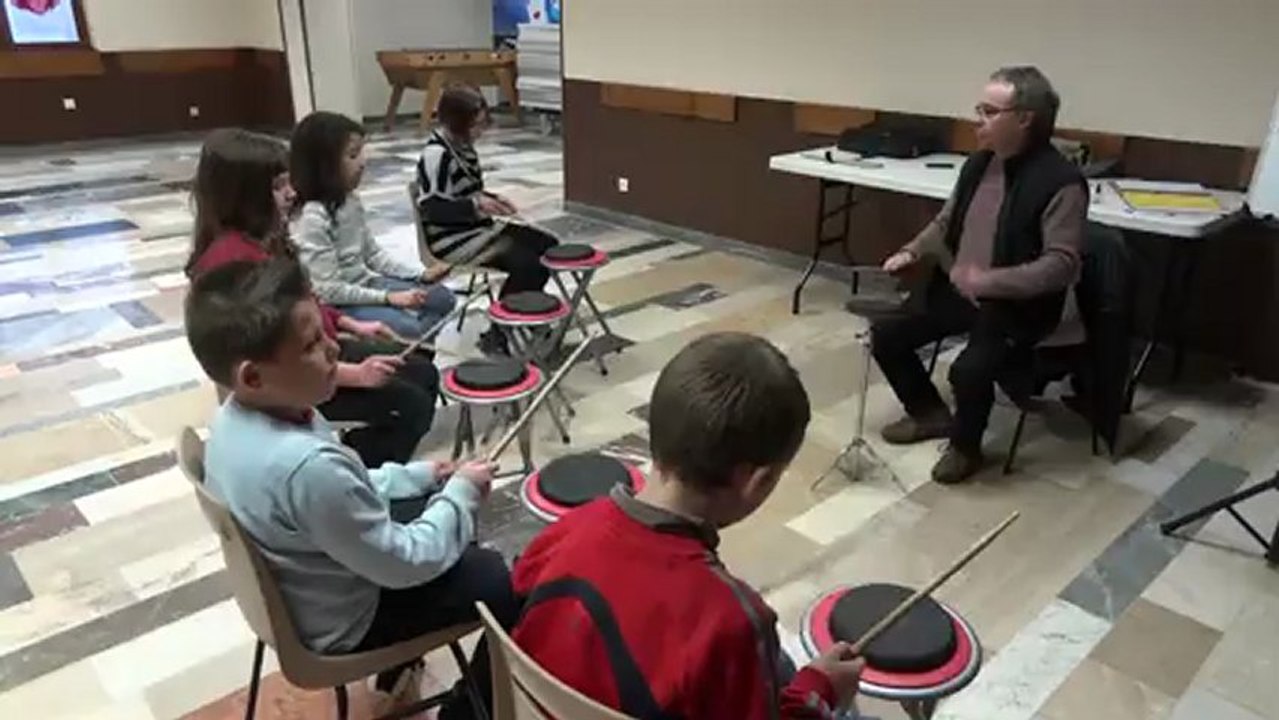 Séances batterie à l'école de Mulcey