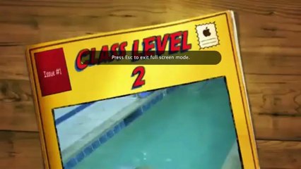 Swimming across the pool