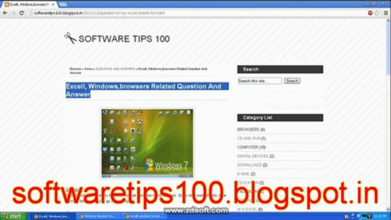 Excell, Windows,browsers Related Question And Answer