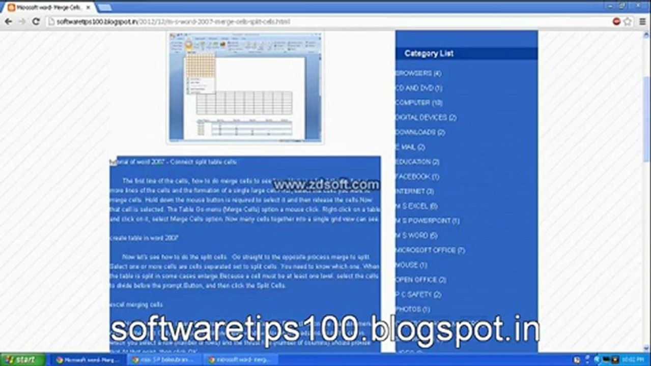 Microsoft word- Merge Cells, Split Cells Tutorials