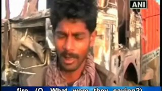 Maoists damage trucks, threaten drivers in Bihar.mp4