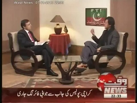 WAQT TV- Tonight Moeed Pirzada Imran khan Interview 07 Jan 2013