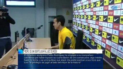 Pedro: es una suerte jugar al lado de Messi