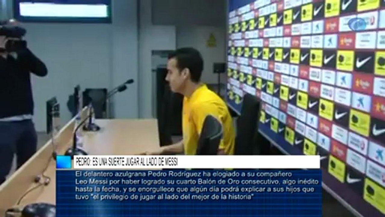 Pedro: es una suerte jugar al lado de Messi