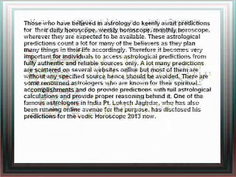 Indian Horoscope Perdictions