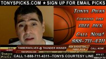Oklahoma City Thunder versus Minnesota Timberwolves Pick Prediction NBA Pro Basketball Odds Preview 1-9-2013