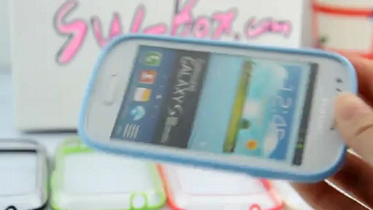 Soft TPU Bumper Frame Case for Samsung Galaxy S3 Mini -Blue