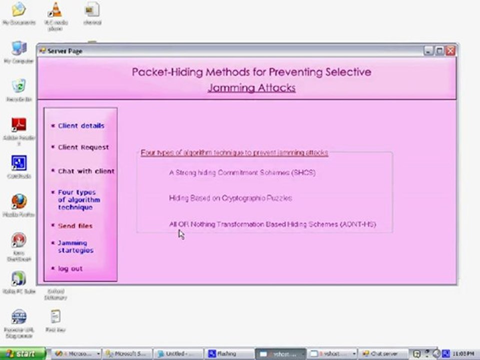 Packet Hiding Methods For Preventing Selactive Jamming Attacks