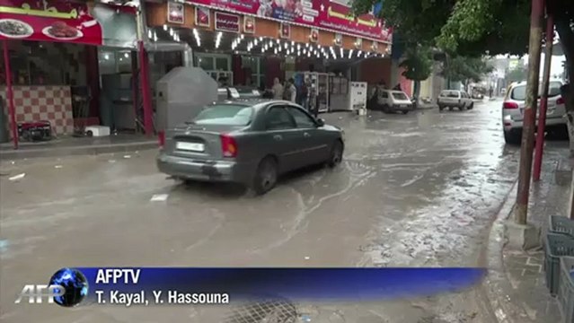Snowstorms, floods slam Palestinian territories