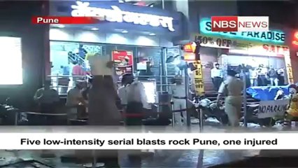 Five low intensity serial blasts rock Pune, one injured.mp4