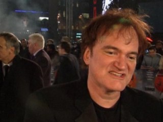 Tarantino reacts to Oscar nominations at UK premiere of "Django Unchained."