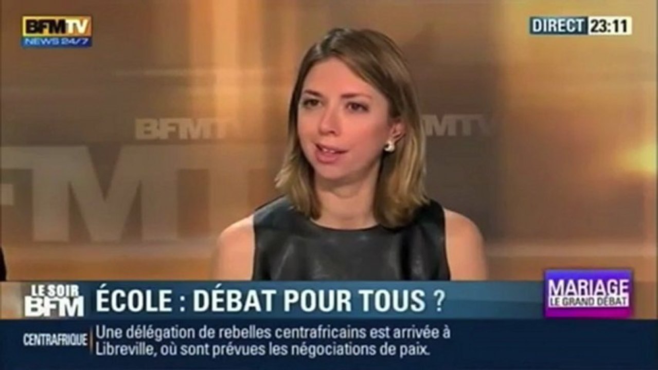 07/01/13 BFM TV, Débat (2) Camille Derville encourage l'Ecole catho à débattre du Mariage Gay
