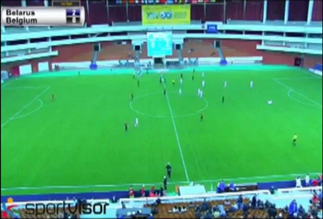 Crazy Golazo! Nikita Korzun (Belarus U18) scores from own half v Belgium