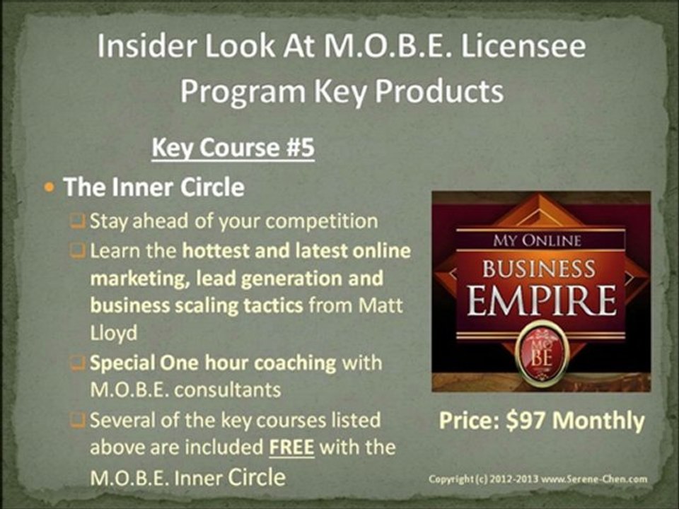My Online Business Empire Products & Courses | Find out about Matt Lloyd MOBE License Rights Program