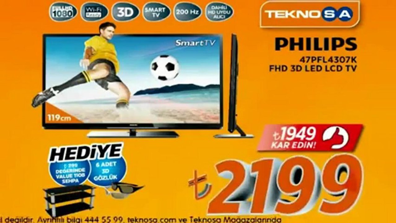 Teknosa 12-13 Ekim Philips 3D LED LCD 19'' Kampanyası