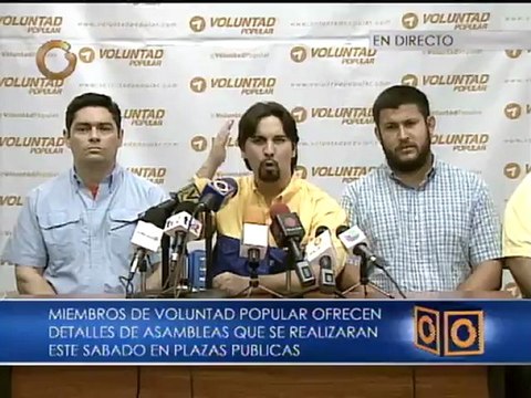 Volutad Popular ratifica llamado a la lucha pacífica y convoca a asambleas este sábado