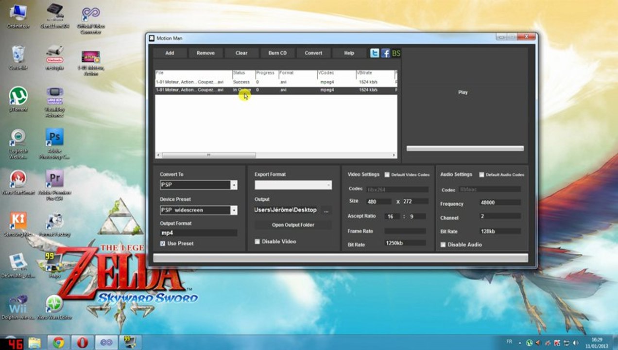 Lire une video sur votre psp craqué avec le logiciel official video converter