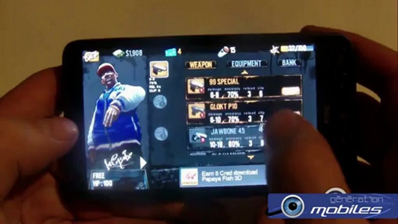 Big Time Gangsta sur HTC HD2 Android - www.generationmobiles.net
