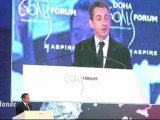 A Doha, premier discours public de Nicolas Sarkozy depuis l'élection