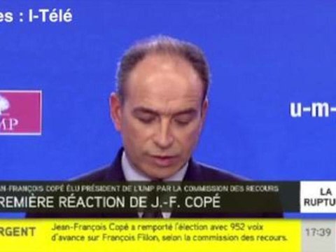 Jean-François Copé élu président de l'UMP : Il n'y a ni vainqueur, ni vaincu