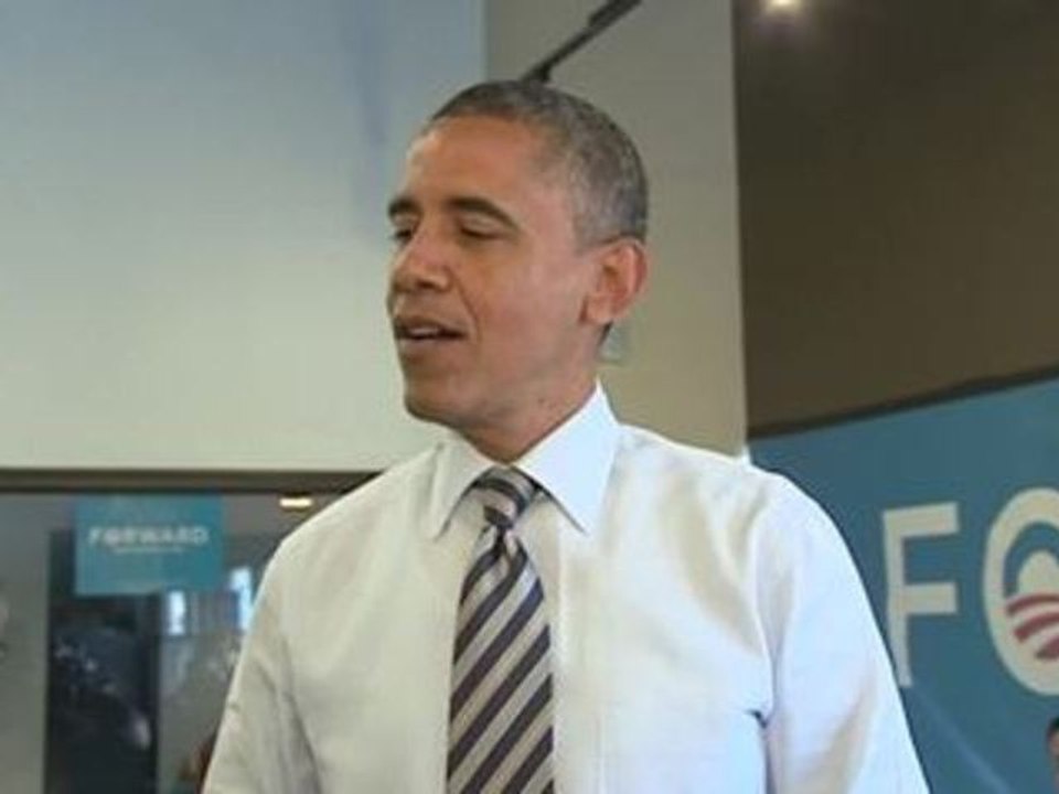 En visite surprise, Obama se dit "confiant" et félicite Mitt Romney