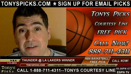 LA Lakers versus Oklahoma City Thunder Pick Prediction NBA Pro Basketball Odds Preview 1-11-2012