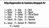 apprendre à compter en tunisien arabe