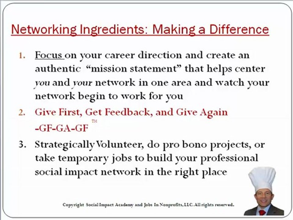 Networking tips for making a difference