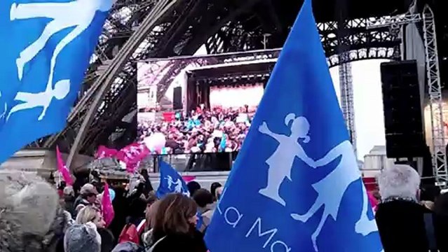 Manifestation des anti mariage pour tous sur sur le Champ-de-Mars