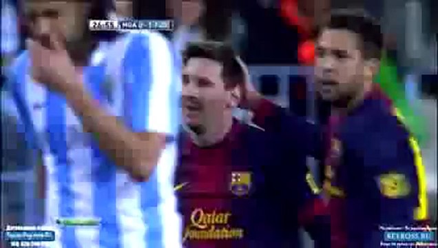 هدف برشلونة الاول فى مرمى ملقا - ليونيل ميسى
