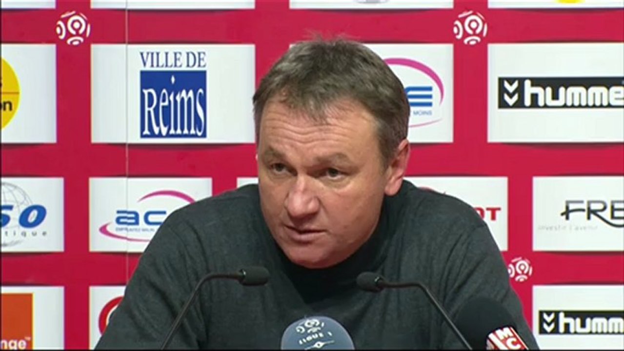 Conférence de presse Stade de Reims - SC Bastia : Hubert FOURNIER (SdR) - Frédéric HANTZ (SCB) - saison 2012/2013