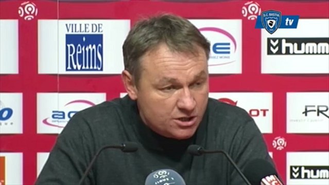 L1 / 2012-13 : Reims 1-2 Bastia : Conf. de presse F. Hantz