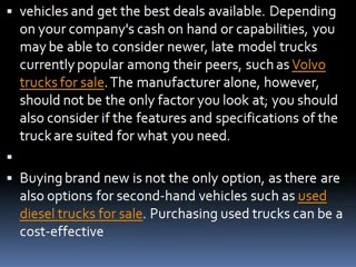Informed Purchase Of Diesel Trucks For Your Business