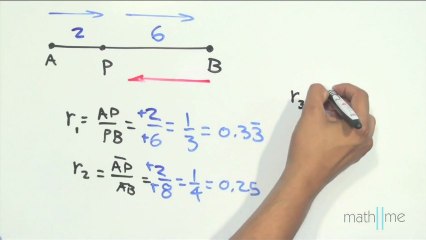Obtener la razón de un punto que divide a un segmento