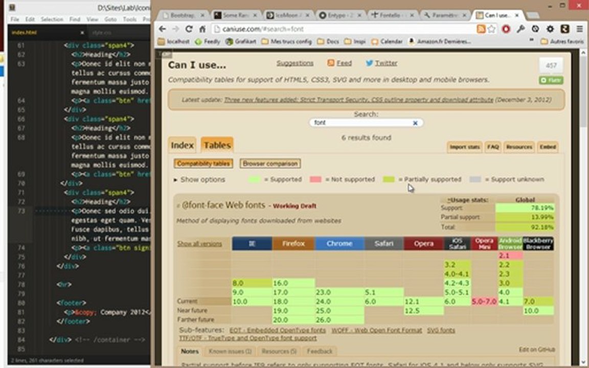 Tutoriel vidéo HTML-CSS : Icônes @font-face