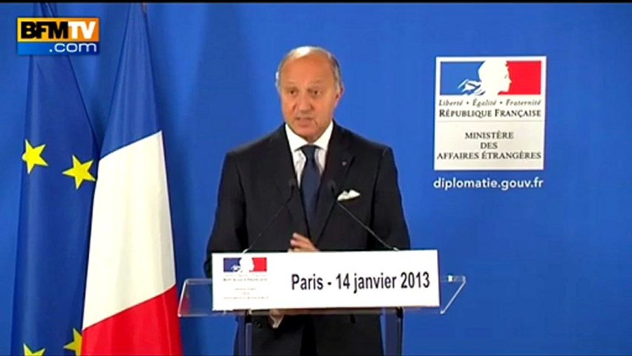 Fabius sur le Mali : "stopper l'offensive des groupes armés terroristes" 14/01