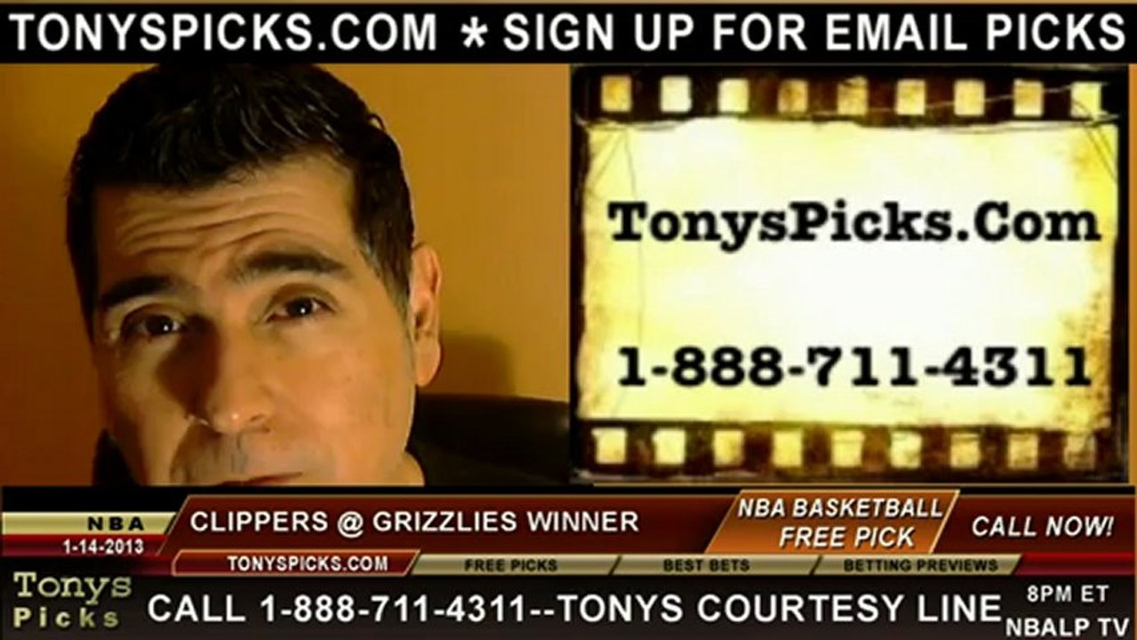 Memphis Grizzlies versus LA Clippers Pick Prediction NBA Pro Basketball Odds Preview 1-14-2013