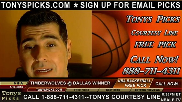 Dallas Mavericks versus Minnesota Timberwolves Pick Prediction NBA Pro Basketball Odds Preview 1-14-2013