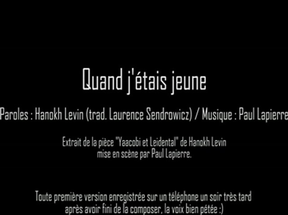 Quand j'étais jeune